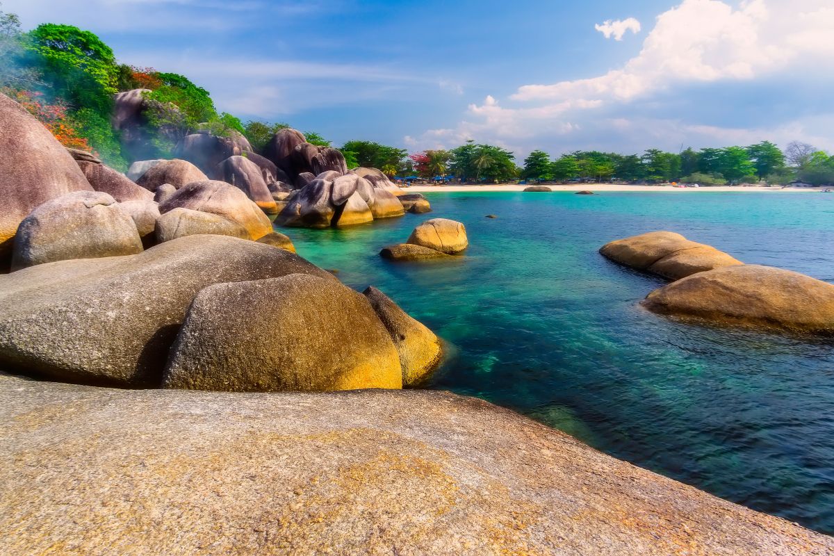 Tanjung Tinggi Beach massive granite rocks