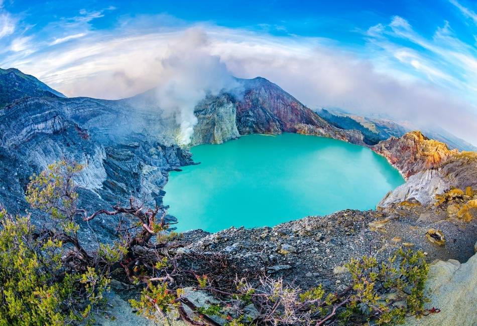Admire The Turquoise Acidic Crater Lake