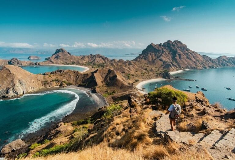 Hills and Mountain on Island in Komodo National Park in Indonesia
