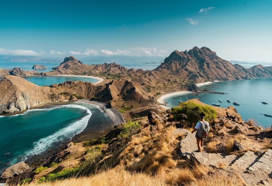 Hills and Mountain on Island in Komodo National Park in Indonesia
