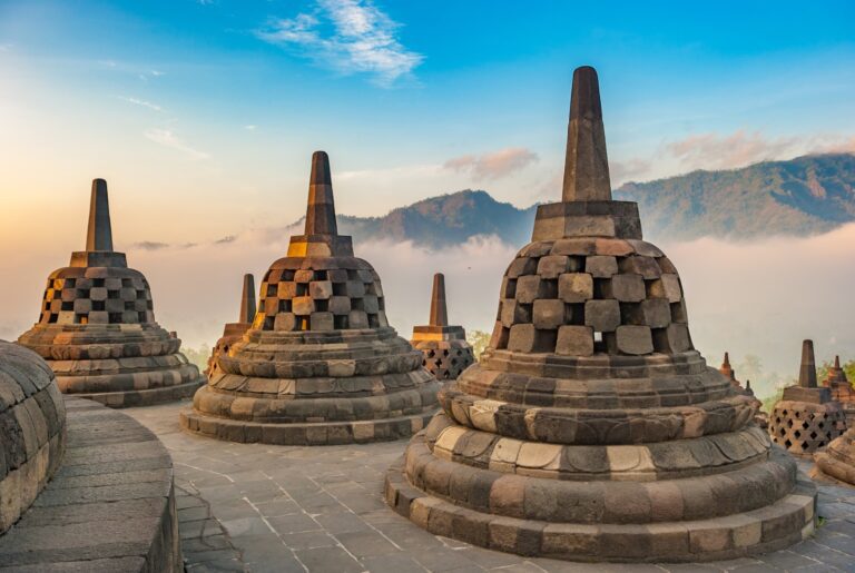 Borobudur,Temple,At,Sunrise,,Java,,Indonesia